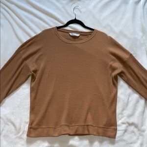 Brown Waffle Knit Sweater